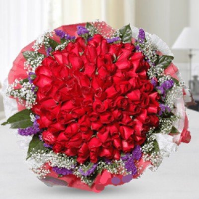 Bunch of 40 Red Roses in nice wrapping paper Splendid Beauty