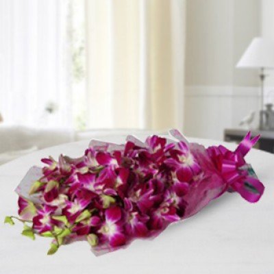 Bunch of 20 purple orchids with nice wrapping Exotic Orchid Love