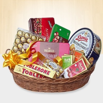 Basket of all Imported Chocolates . Basket of All Imported Chocolates